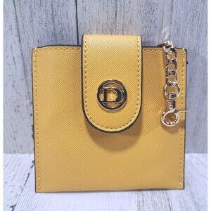 Dune London Yellow Snap Button Keychain Card Coin Money Wallet NWOT Travel Mini
